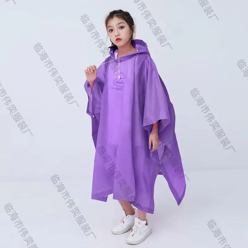Children's Grey Raincoat Poncho Set EVA Hooded Coat - Image 8