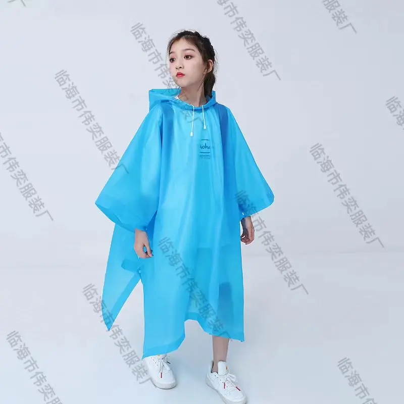 Children's Grey Raincoat Poncho Set EVA Hooded Coat - Image 9