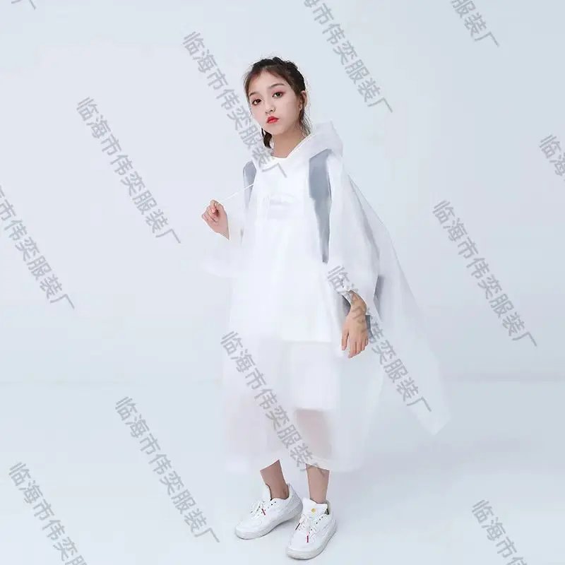 Children's Grey Raincoat Poncho Set EVA Hooded Coat - Image 10