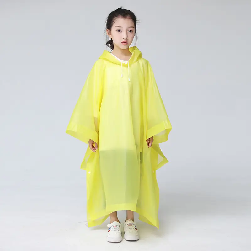 Children's Grey Raincoat Poncho Set EVA Hooded Coat - Image 2
