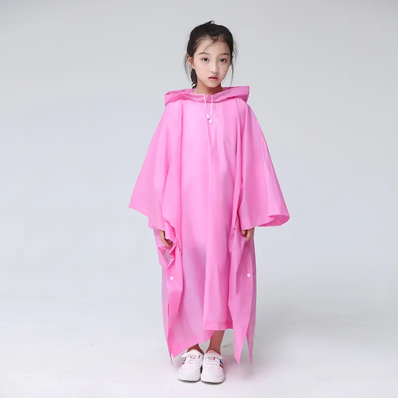 Children's Grey Raincoat Poncho Set EVA Hooded Coat - Image 3