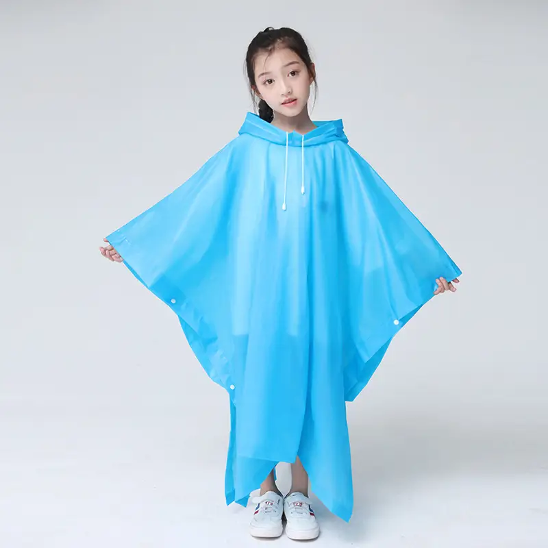 Children's Grey Raincoat Poncho Set EVA Hooded Coat - Image 5