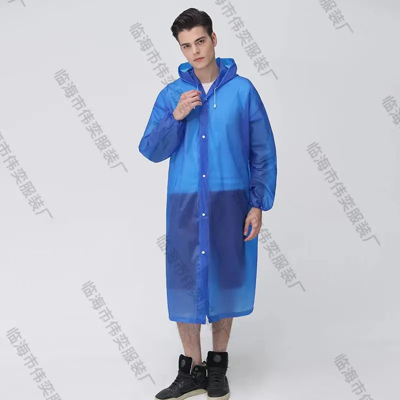 Blue Heavyweight Raincoat Poncho for Men - Image 10