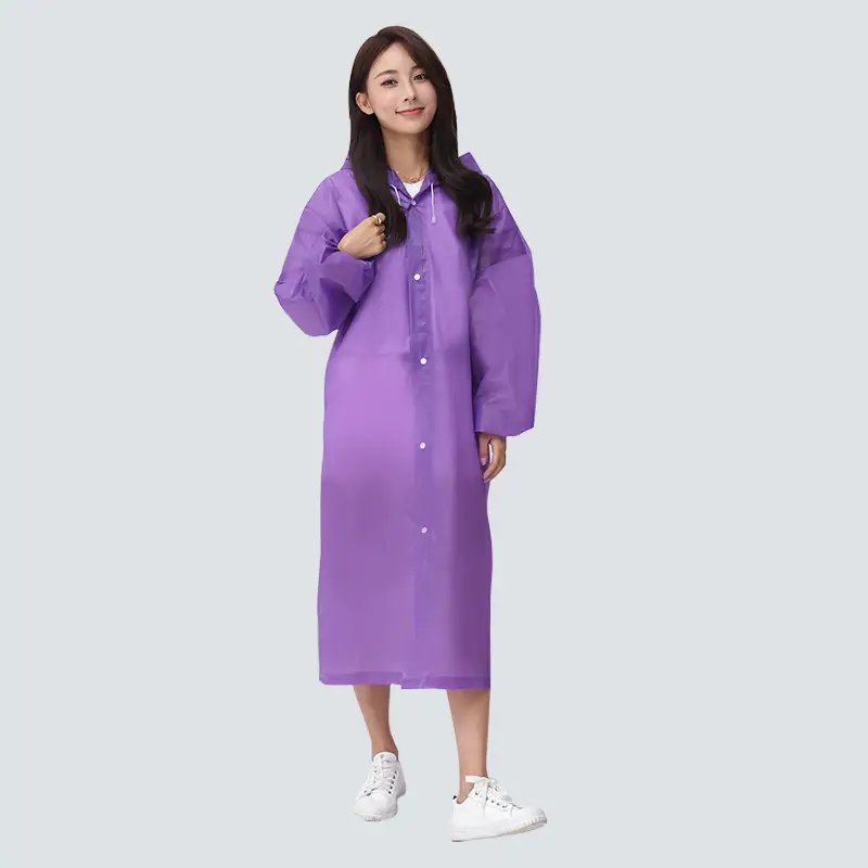 Blue Heavyweight Raincoat Poncho for Men - Image 4