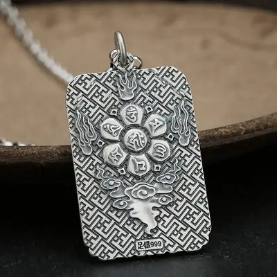 Feilong Dragon Pendant 99 Foot Silver Men's Necklace - Image 11