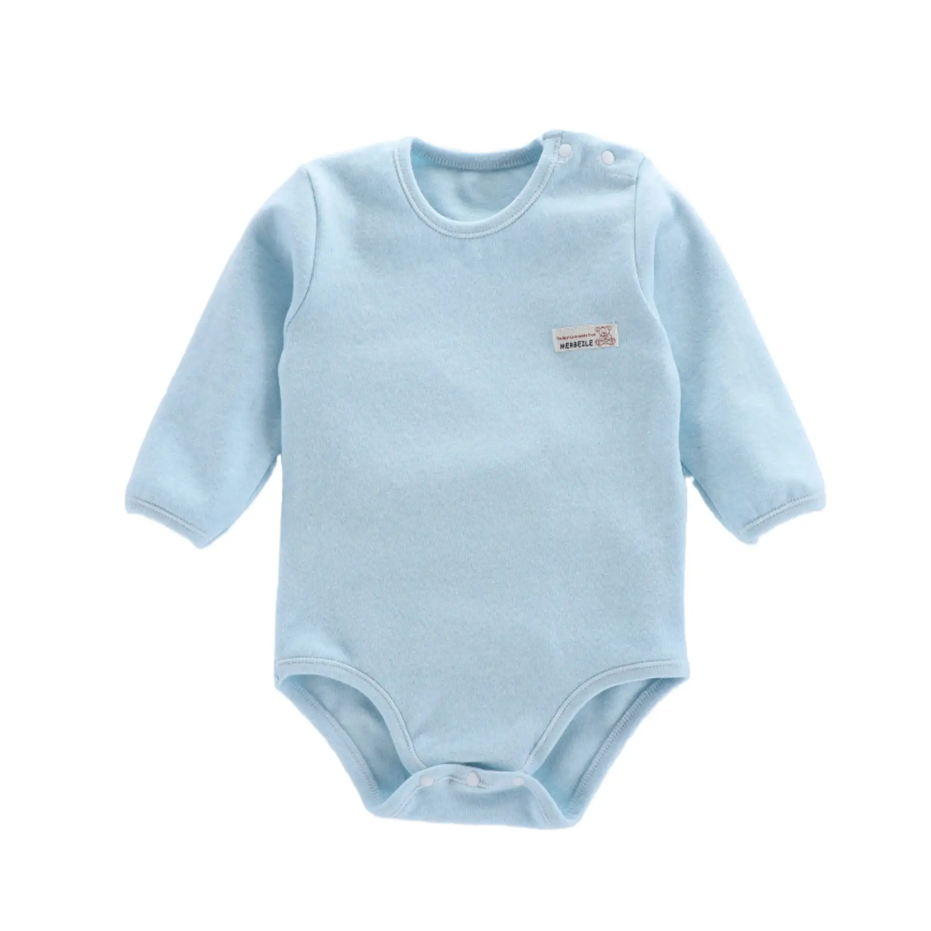 Long Sleeve Cotton Sleepwear for Baby Boys Girls Light Blue - Image 5