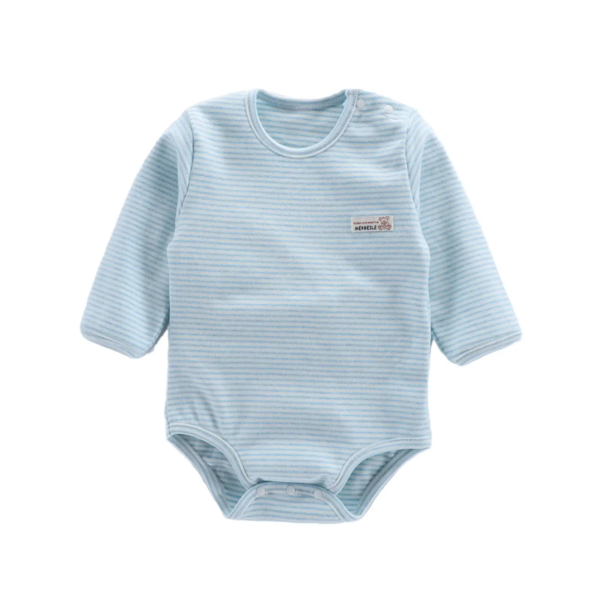 Long Sleeve Cotton Sleepwear for Baby Boys Girls Light Blue - Image 6
