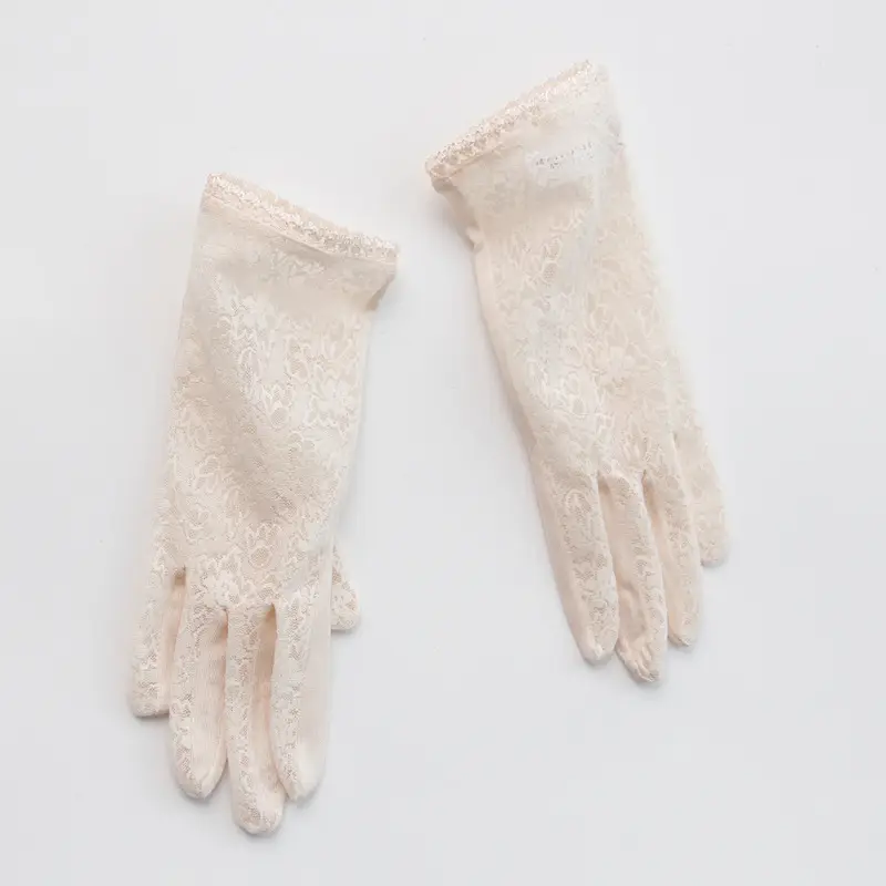 Wholesale Silk Sunscreen Gloves Women's 5-Finger White - Image 13