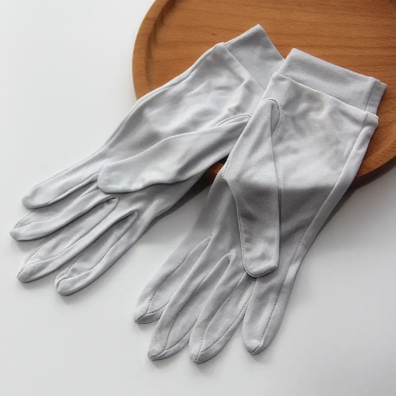 Wholesale Silk Sunscreen Gloves Women's 5-Finger White - Image 7