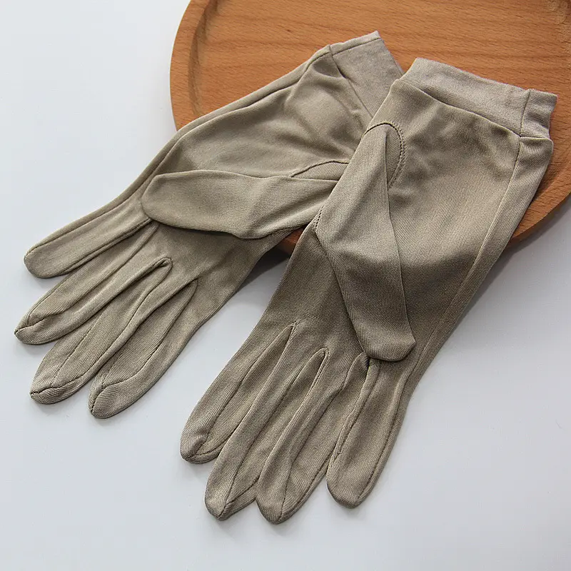 Wholesale Silk Sunscreen Gloves Women's 5-Finger White - Image 8