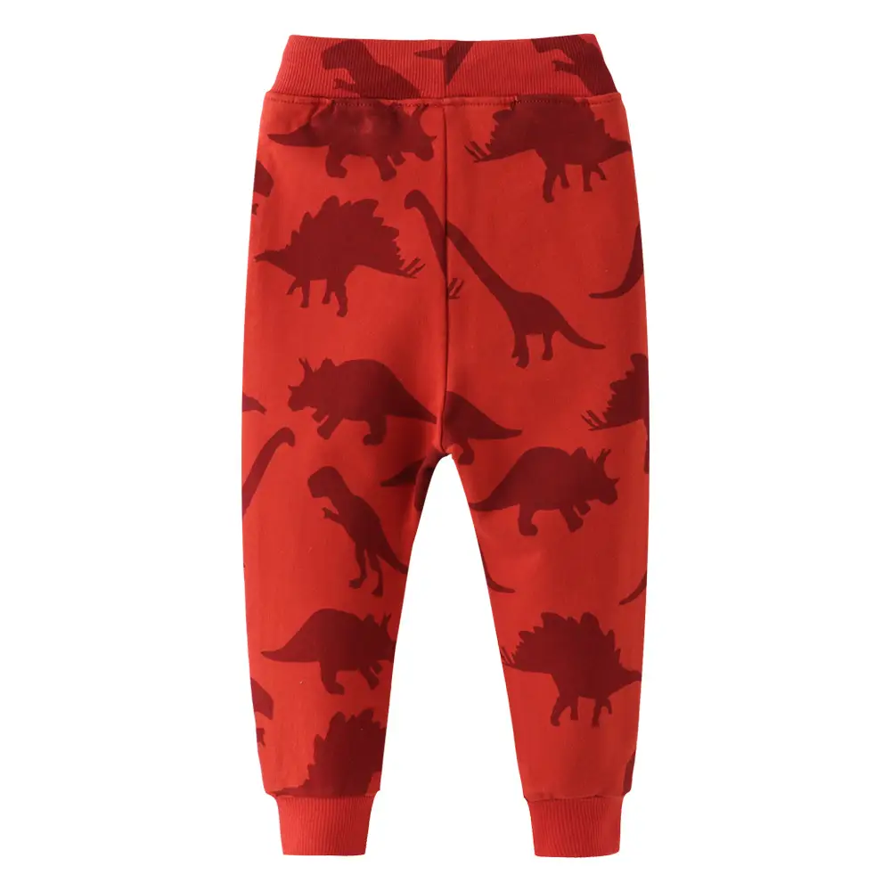 Red Cotton Long Pants for Boys Girls Autumn - Image 2