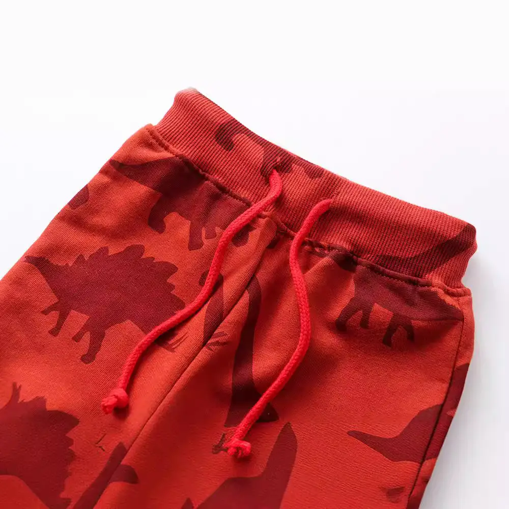 Red Cotton Long Pants for Boys Girls Autumn - Image 3