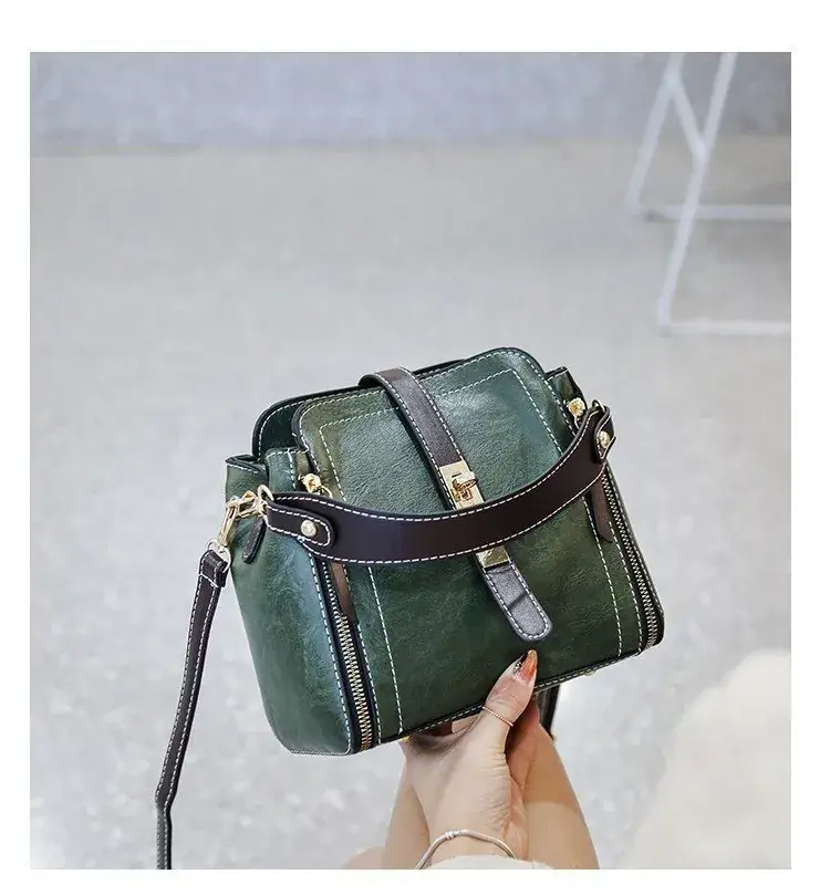 Green Shoulder Messenger Bag for Women - Image 2