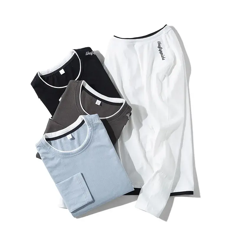 Men's Long Sleeve Fleece Lined T-Shirt Set - Image 7