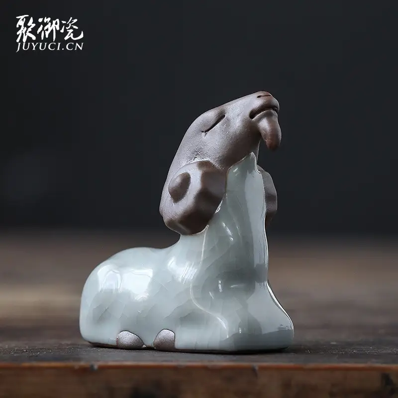 Purple Sand Tea Pet Horse Raised Small Music Mouse Elder Brother Kiln Ru - Image 2