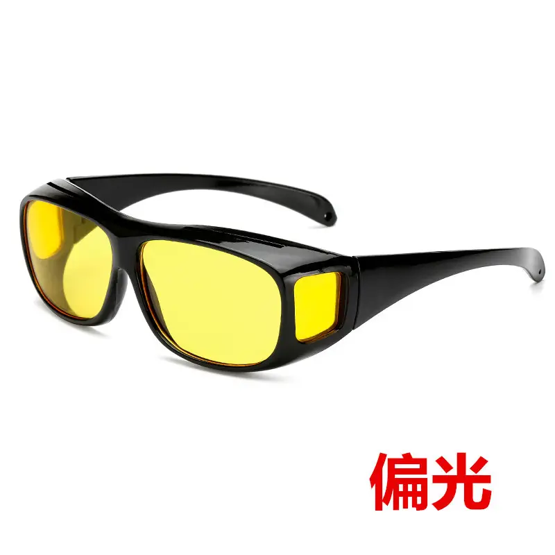 Black Frame Polarized Sunglasses Night Vision Yellow TV - Image 10