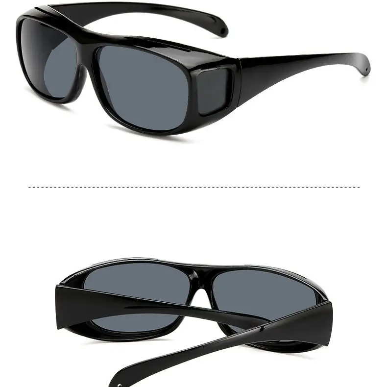 Black Frame Polarized Sunglasses Night Vision Yellow TV - Image 12