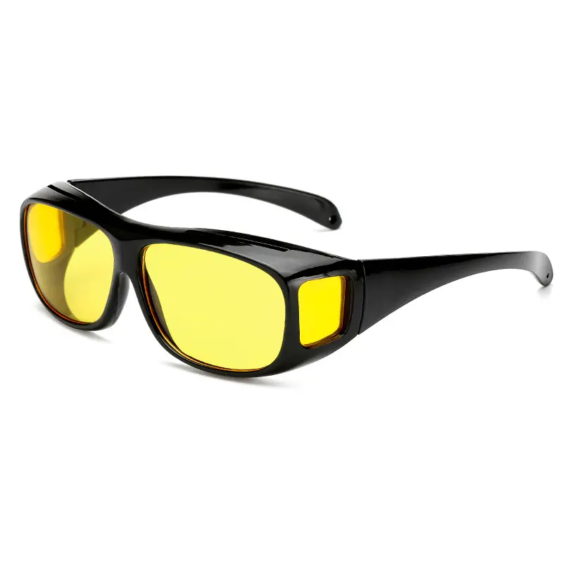 Black Frame Polarized Sunglasses Night Vision Yellow TV - Image 2