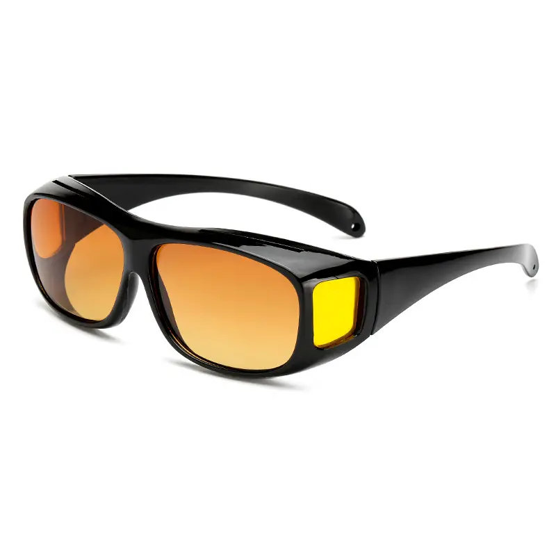 Black Frame Polarized Sunglasses Night Vision Yellow TV - Image 3