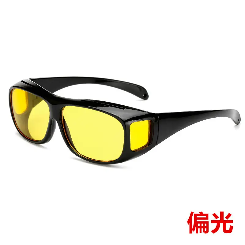 Black Frame Polarized Sunglasses Night Vision Yellow TV - Image 6