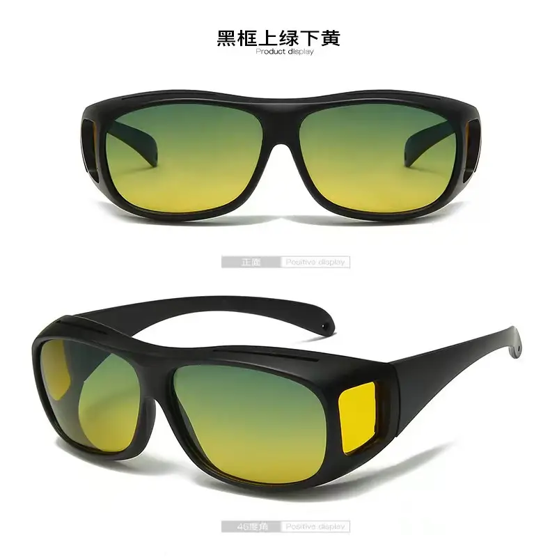 Black Frame Polarized Sunglasses Night Vision Yellow TV - Image 8