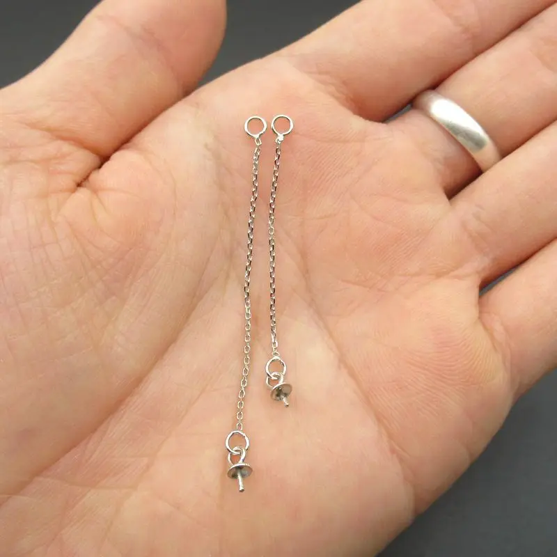 S925 Sterling Silver Pearl Earrings Women Long Tassel Korean Elegant - Image 9