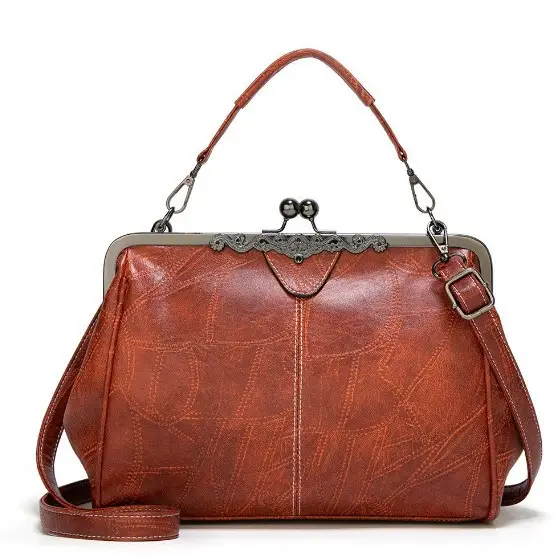 Red Women's Clip Bag with Detachable Strap