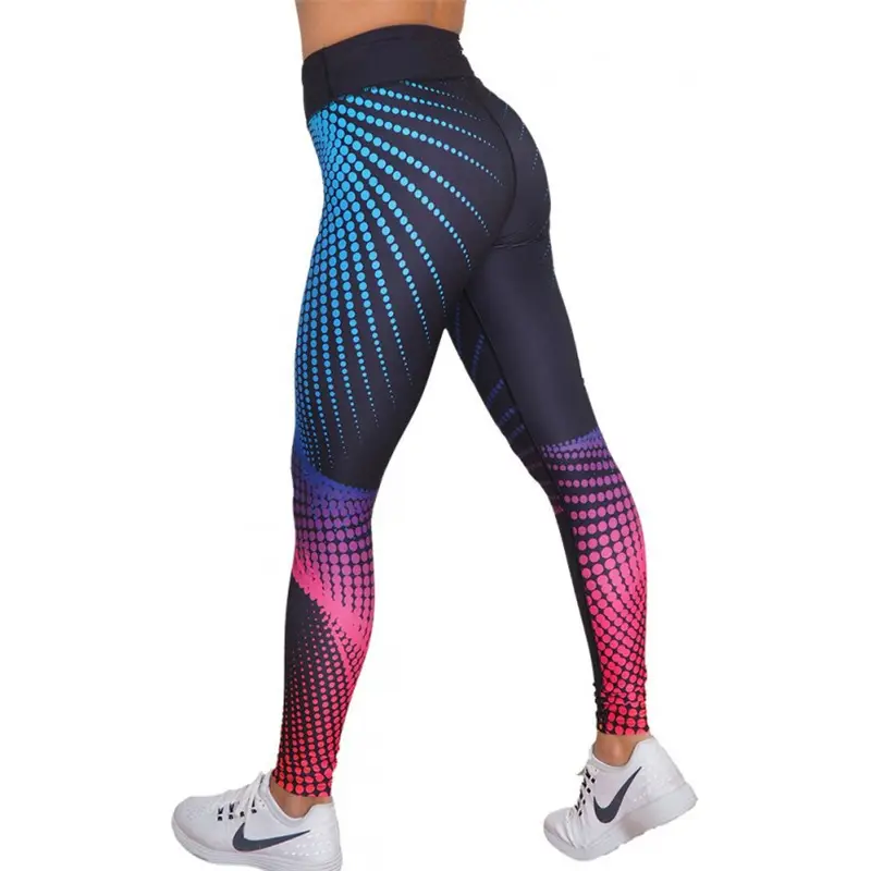 3D Printed Yoga Pants Women Blue Purple Gradient - Image 5