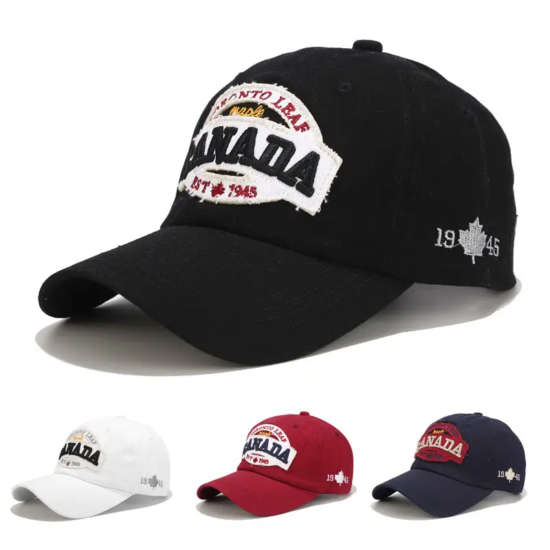 Red Embroidered Canada Flag Cap for Men Women - Image 5