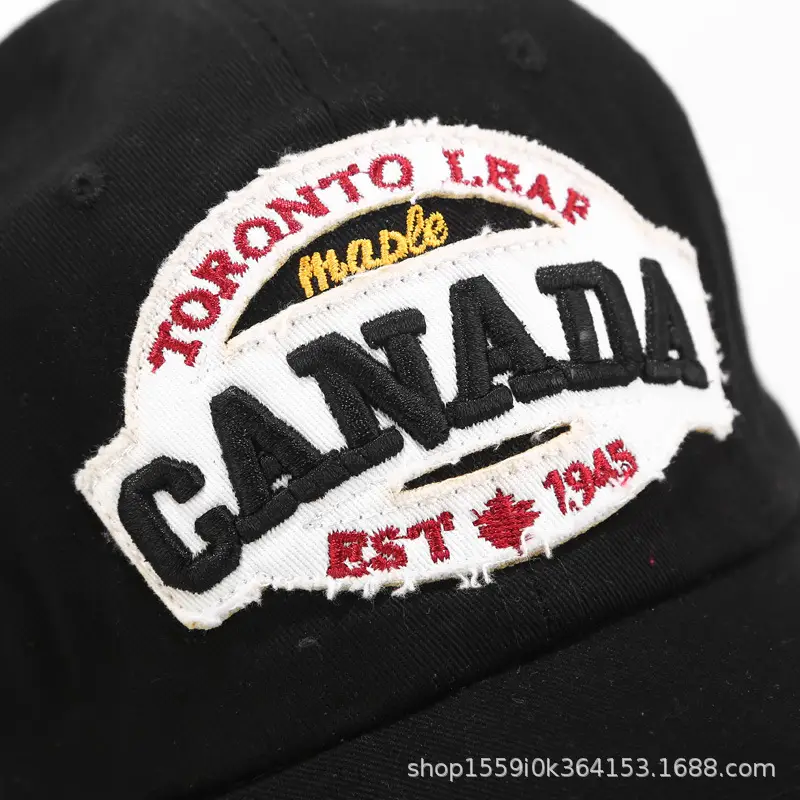 Red Embroidered Canada Flag Cap for Men Women - Image 7