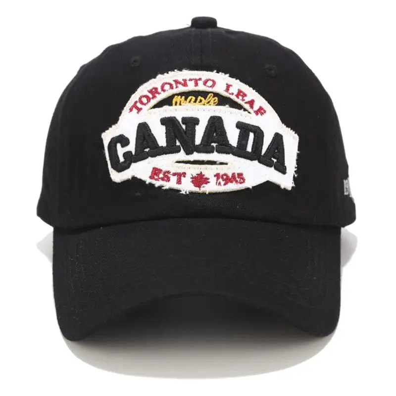 Red Embroidered Canada Flag Cap for Men Women