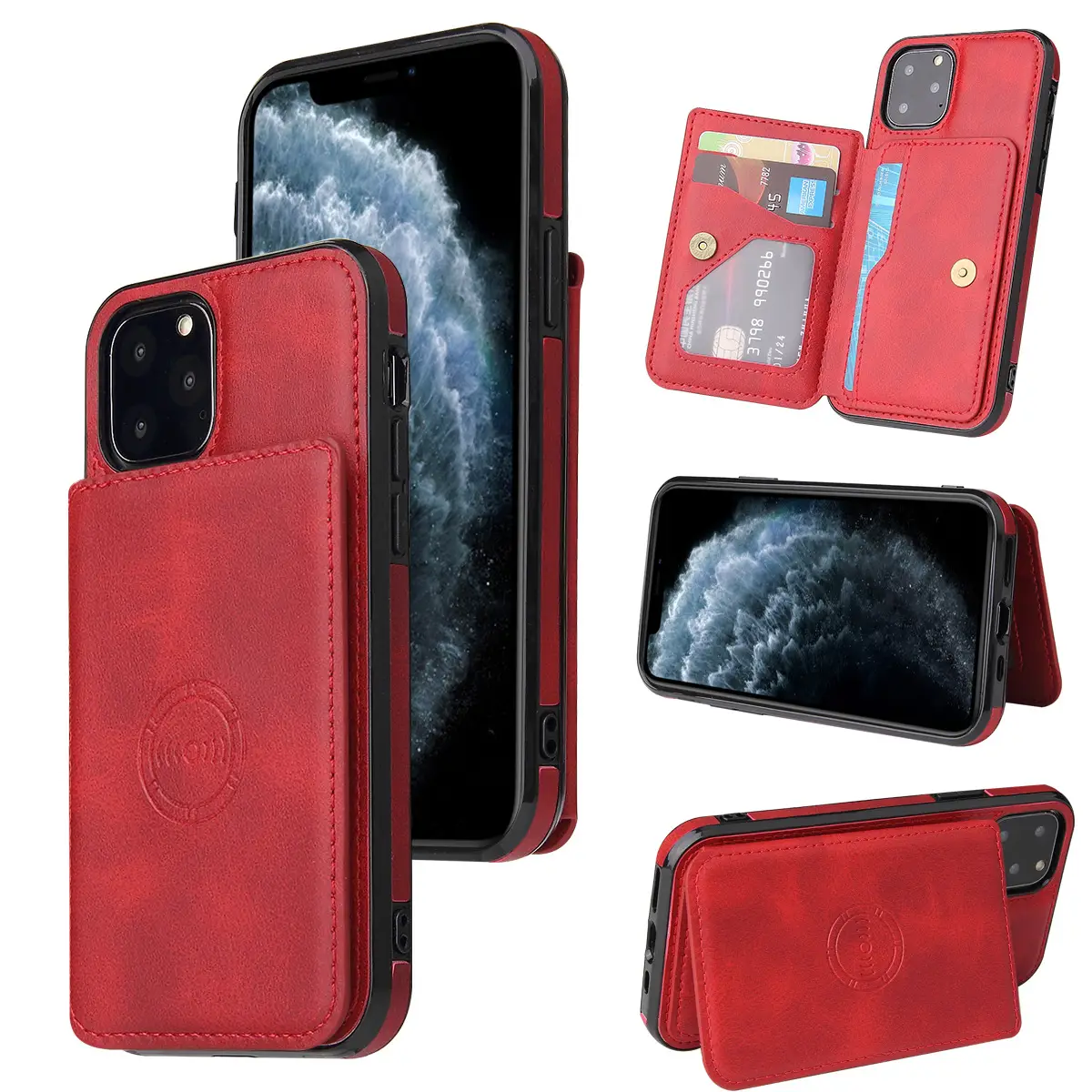 Iphone15Promax Magnetic Wallet Case with Calf Pattern - Image 8