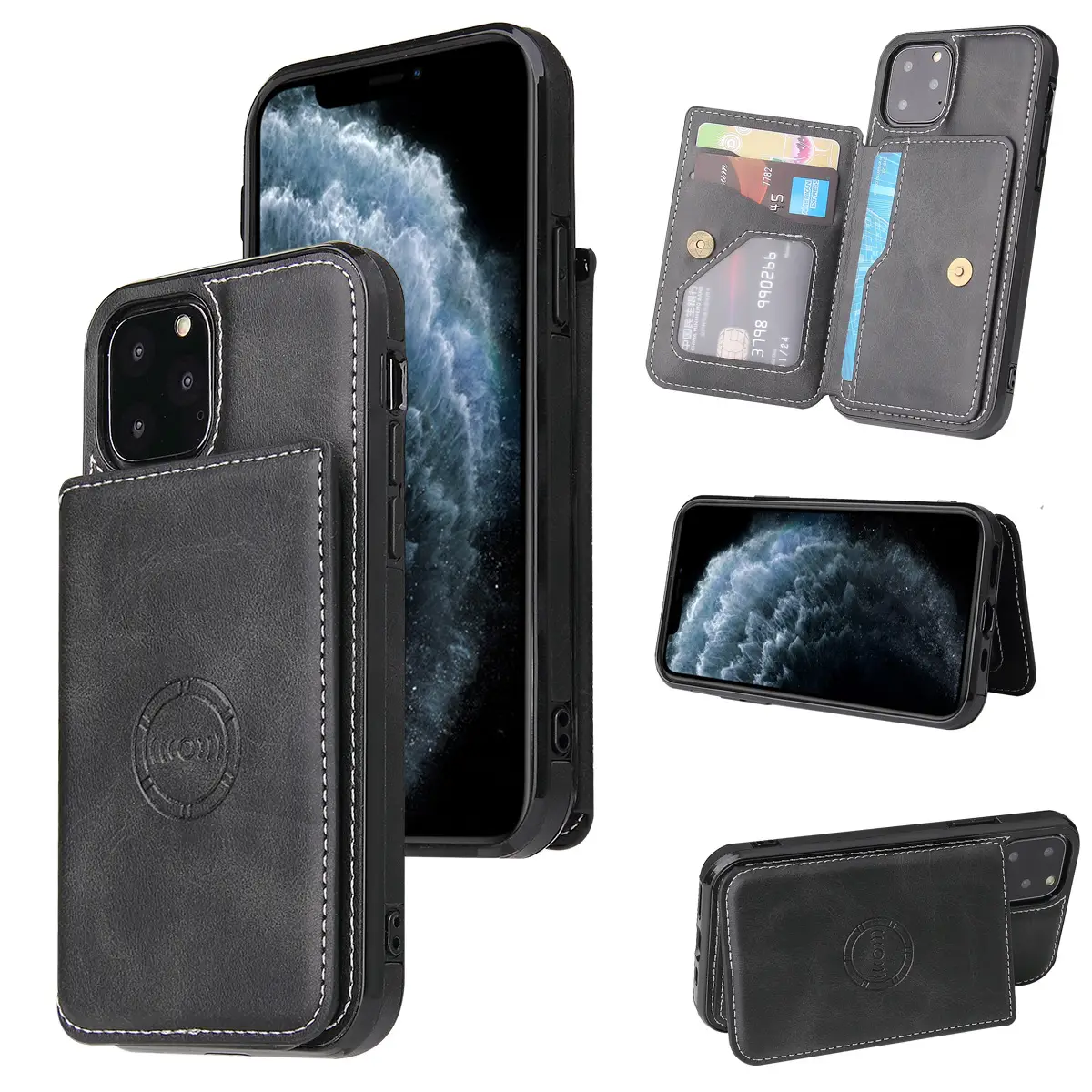Iphone15Promax Magnetic Wallet Case with Calf Pattern - Image 9