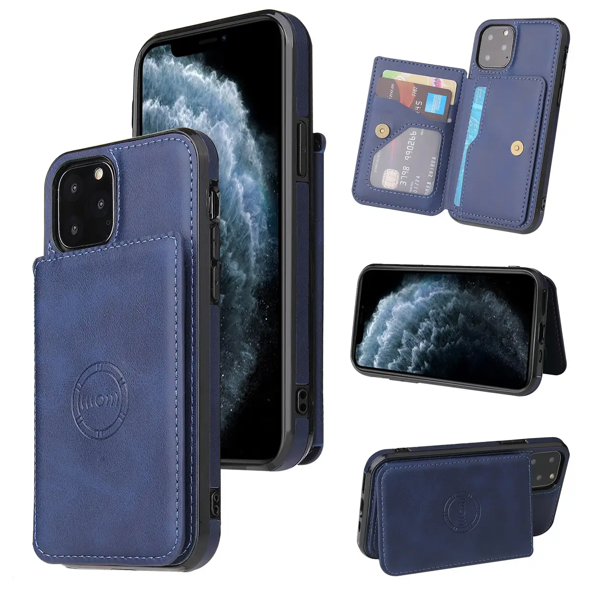 Iphone15Promax Magnetic Wallet Case with Calf Pattern - Image 3