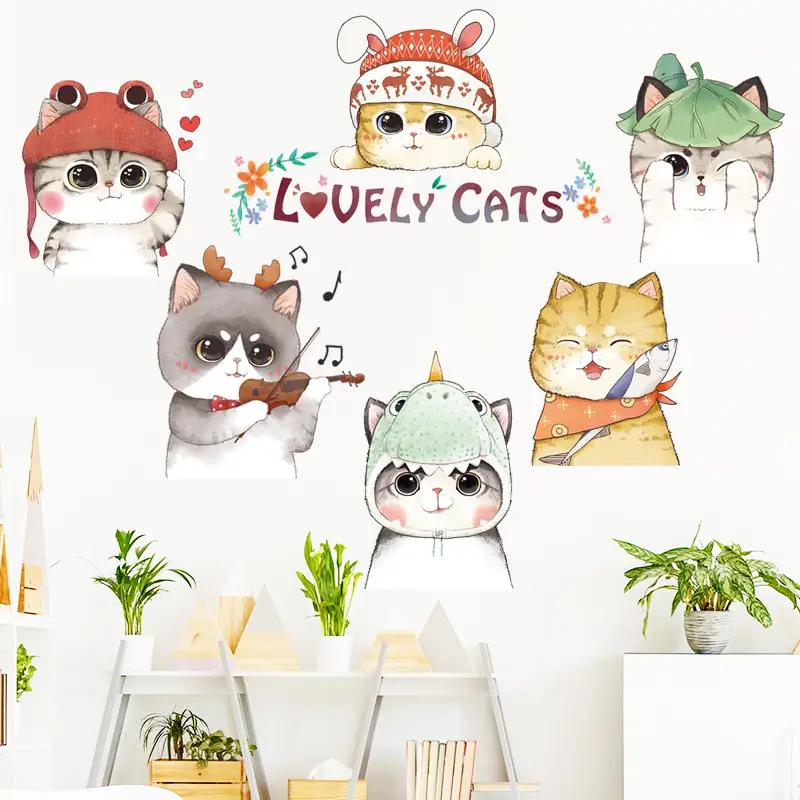 Cute Cat Wall Stickers for Bedroom Decor - Image 3