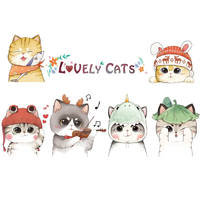 Cute Cat Wall Stickers for Bedroom Decor - Image 5