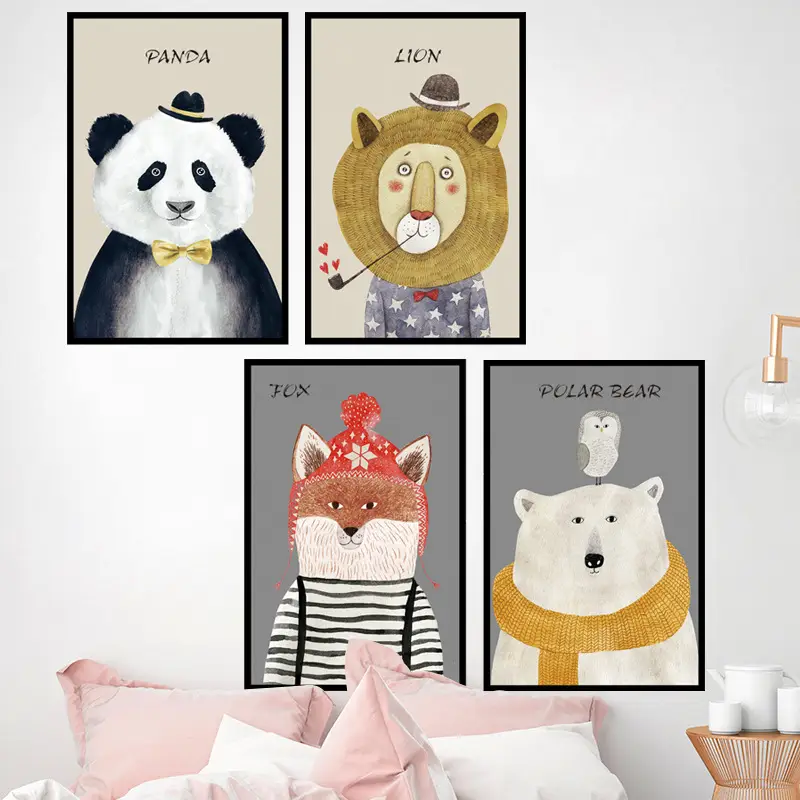 Nordic Cartoon Wall Stickers for Living Room Bedroom
