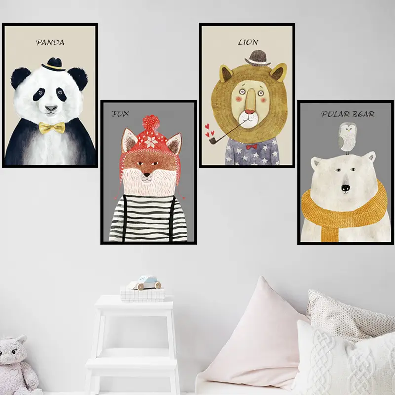 Nordic Cartoon Wall Stickers for Living Room Bedroom