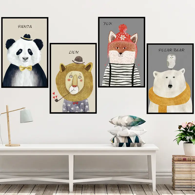 Nordic Cartoon Wall Stickers for Living Room Bedroom