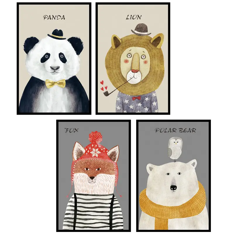 Nordic Cartoon Wall Stickers for Living Room Bedroom