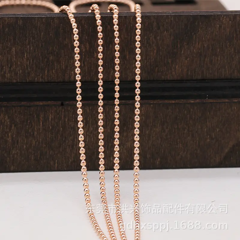 Antique Gold Bead Chain Necklace for Women
