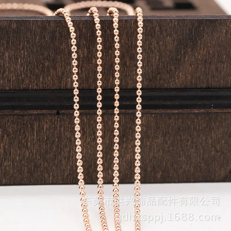 Antique Gold Bead Chain Necklace for Women