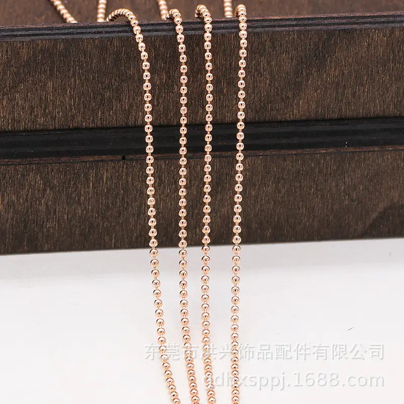 Antique Gold Bead Chain Necklace for Women