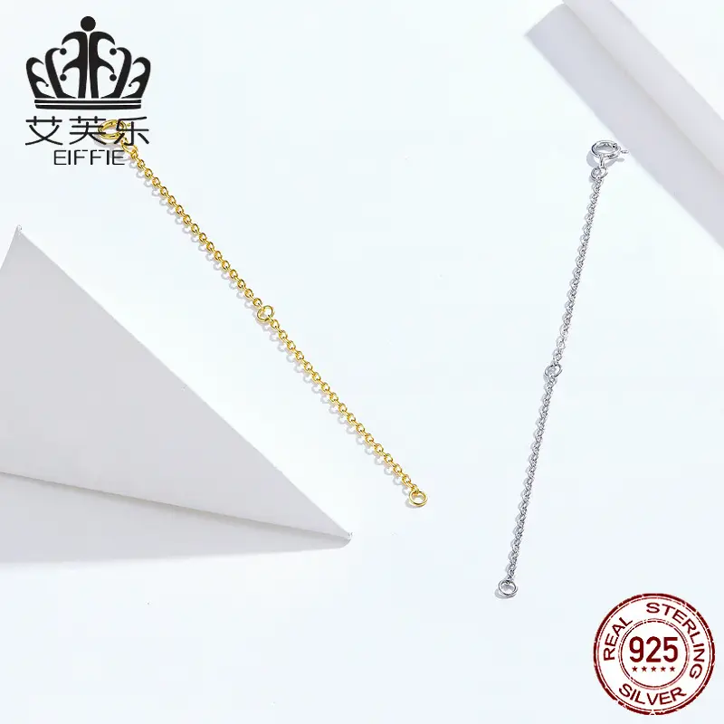 Evelle Sterling Silver Necklace Extension Chain 6cm 10cm - Image 3