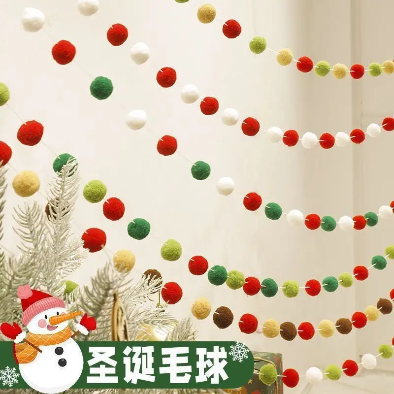Five-Pointed Star Hair Ball String Decoration for Kids Room