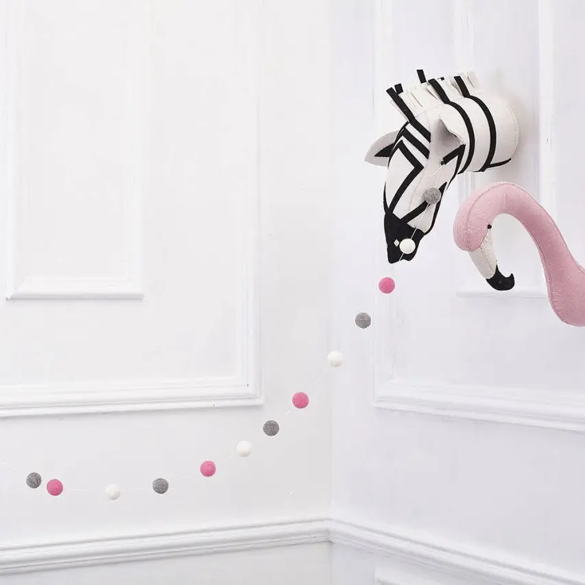Five-Pointed Star Hair Ball String Decoration for Kids Room