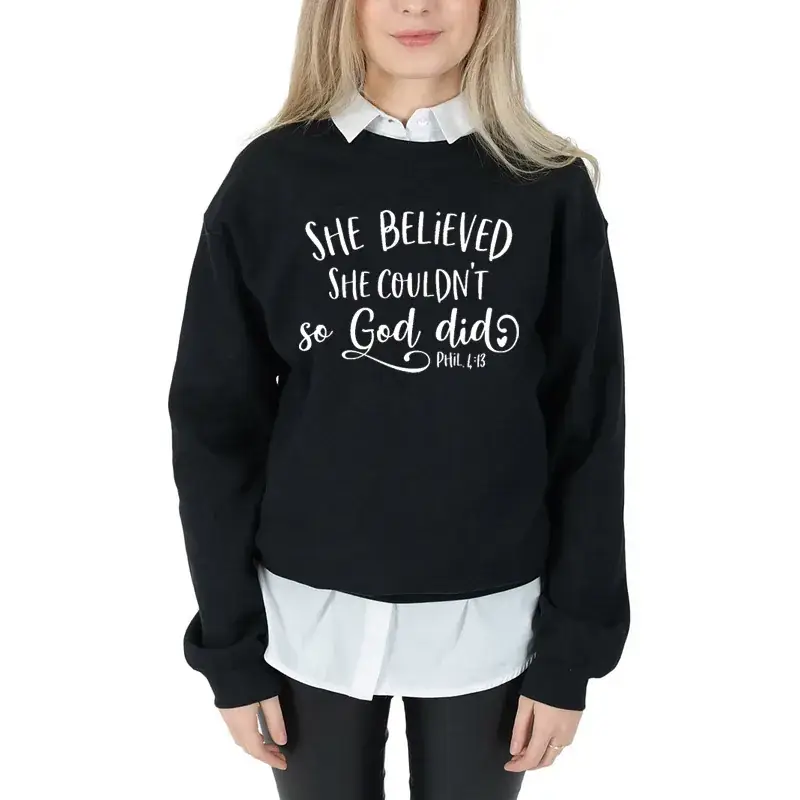 She Believed She Couldn't So God Sweatshirt Grey