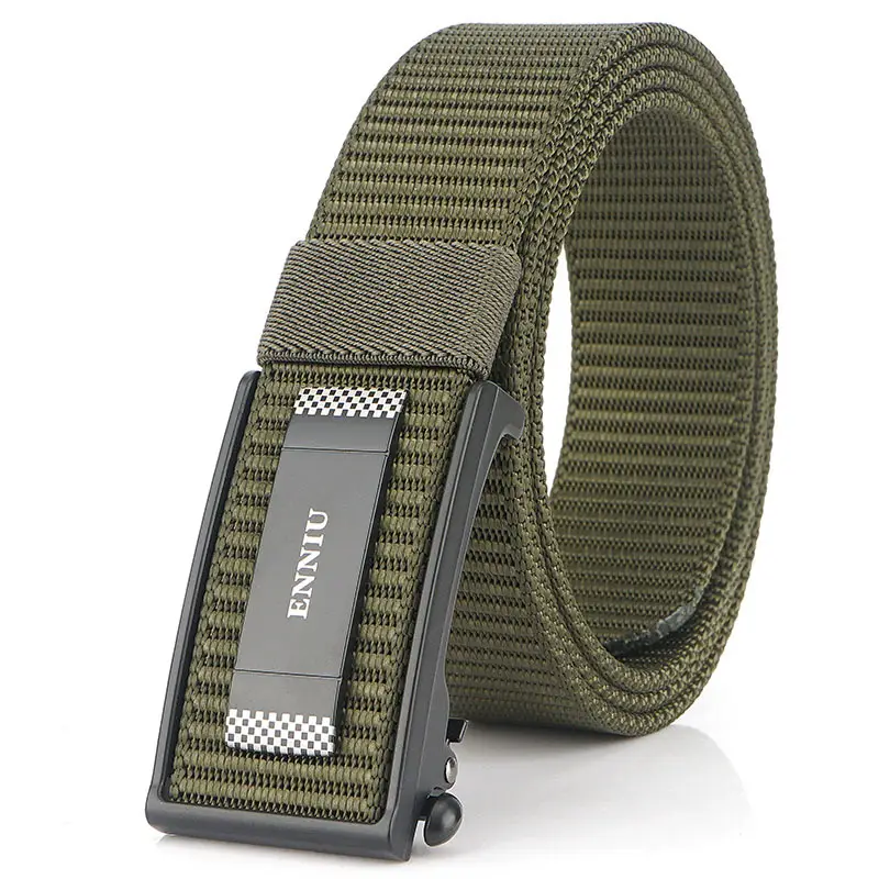 Men's Navy Blue Nylon Sports Belt with Automatic Buckle - Image 2