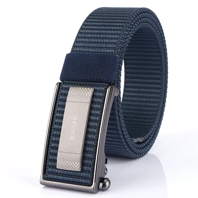 Men's Navy Blue Nylon Sports Belt with Automatic Buckle - Image 11