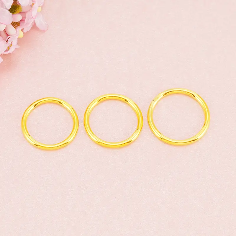 Golden Imitation Brass Ring for Women, Gold Tone, Elegant Simple Design - Image 5